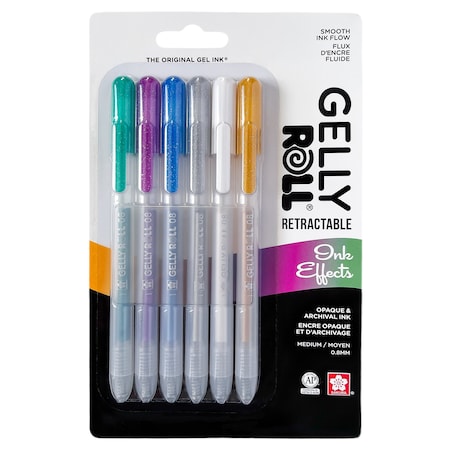 Sakura Gelly Roll Retractable Ink Effects, 6PK 50606
